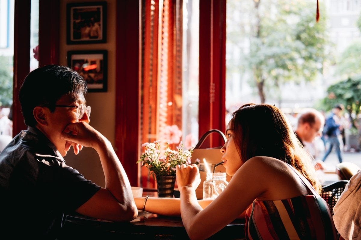 Two lovers on a date