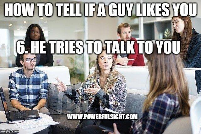 A guy trying to talk to a lady
