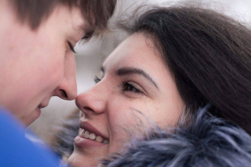 Couple smiling at each other